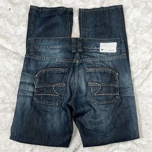 Rich & Royal Pat Garrett Blue Black Denim Jeans‎ Sz 32 x 34